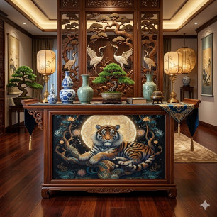 Boho-Tiger im Baum mit Mond  Seidenpapier