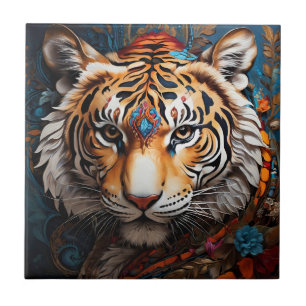 Boho Tiger Keramik Tile Set Fliese