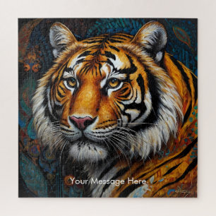 Boho Tiger Puzzle - Lebhafter Dschungel