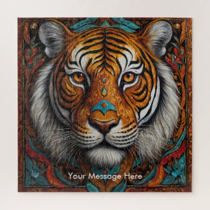 Boho Tiger Puzzle - Lebhafter Dschungel