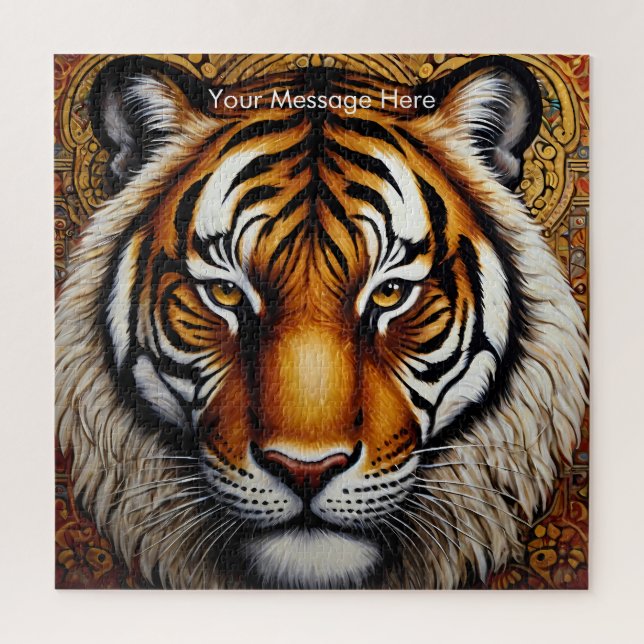 Boho Tiger Puzzle - Lebhafter Dschungel (Vertikal)