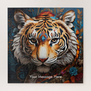 Boho Tiger Puzzle - Lebhafter Dschungel