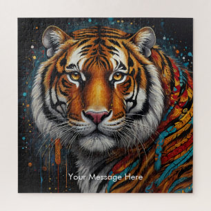 Boho Tiger Puzzle - Lebhafter Dschungel