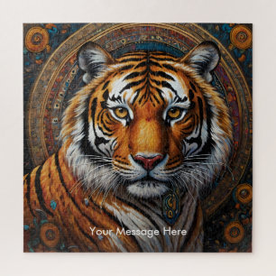Boho Tiger Puzzle - Lebhafter Dschungel