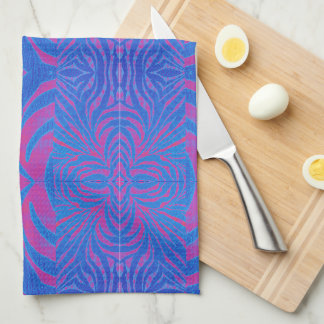 Boho Tiger Stripe Pink und Blau Geschirrtuch