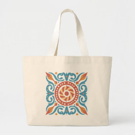 Boho Tile Tote Bag Jumbo Stoffbeutel