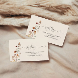 Boho Tiny Wildblume Brautparty Registry Begleitkarte