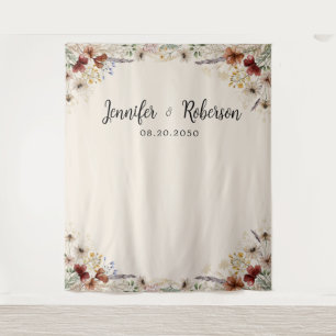Boho Tiny Wildblume Wedding Backdrops Wandteppich