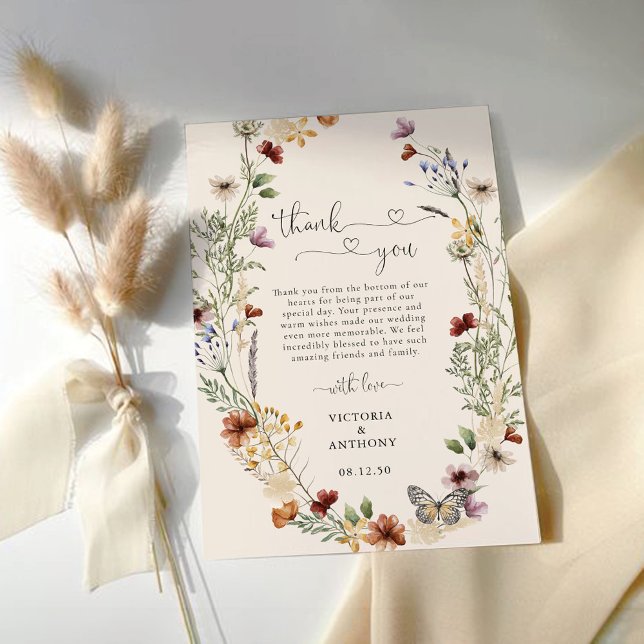 Boho Tiny Wildblume Wedding danke Ihnen Karten (Von Creator hochgeladen)
