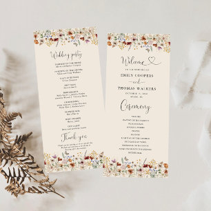 Boho Tiny Wildblume Wedding Program Programm