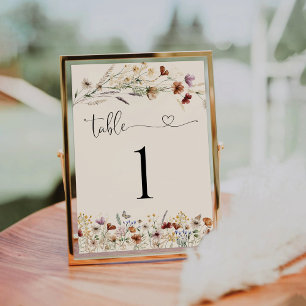 Boho Tiny Wildblume Wedding Tischnummer