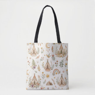Boho Tipi Baby-Tasche mit individuellem Namen