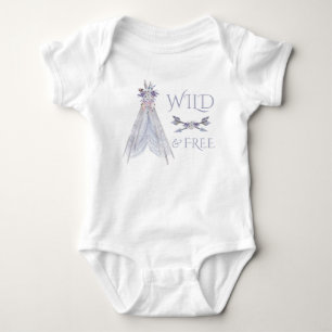 Boho Tipi Mädchen Stammes-Baby-Shirt Baby Strampler