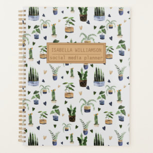 Boho-Topfpflanzenmuster personalisiert Planer