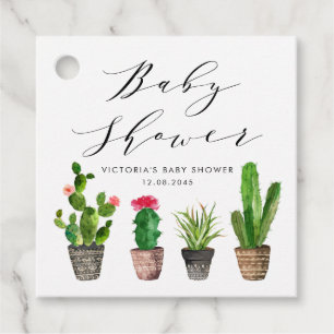 Boho Topted Succulents und Cactus Baby Shower Geschenkanhänger