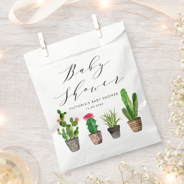 Boho Topted Succulents und Cactus Baby Shower Geschenktütchen (Ausgeschnitten)