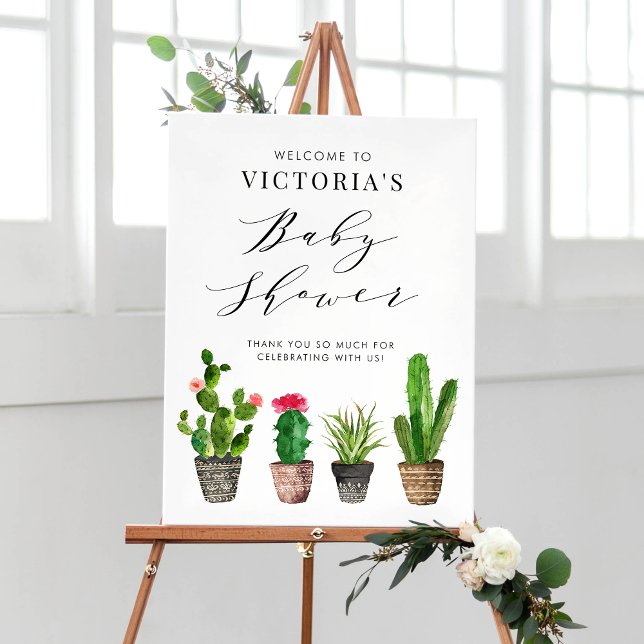 Boho Topted Succulents und Cactus Baby Shower Poster (Von Creator hochgeladen)