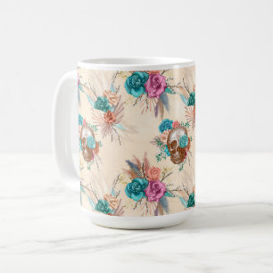 Boho-Totenkopf-Serie Design 3 Kaffeetasse