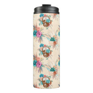 Boho-Totenkopf-Serie Design 3 Thermosbecher