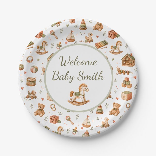 Boho Toys Welcome Baby Pappteller (Vorderseite)