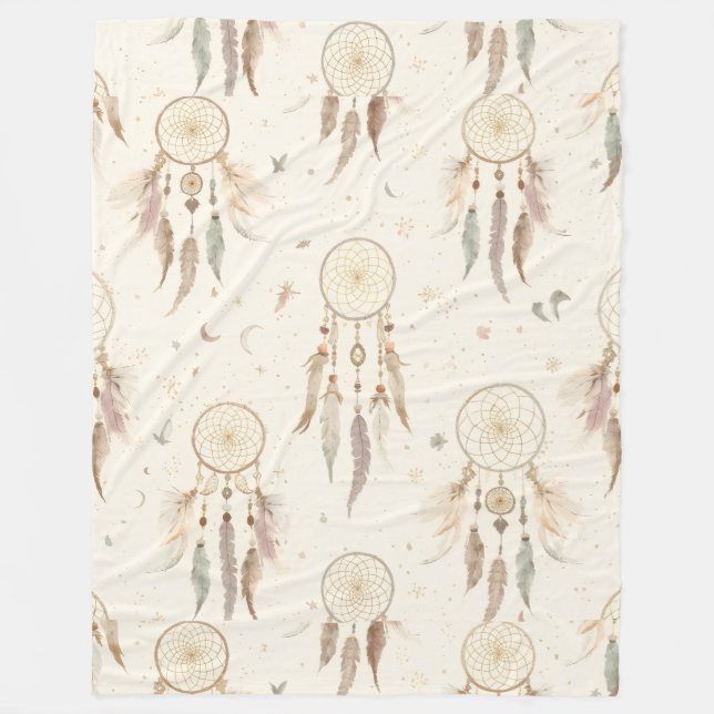 Boho Traumfänger Fleece-Decke | Ätherisch Fleecedecke (Vorderseite)
