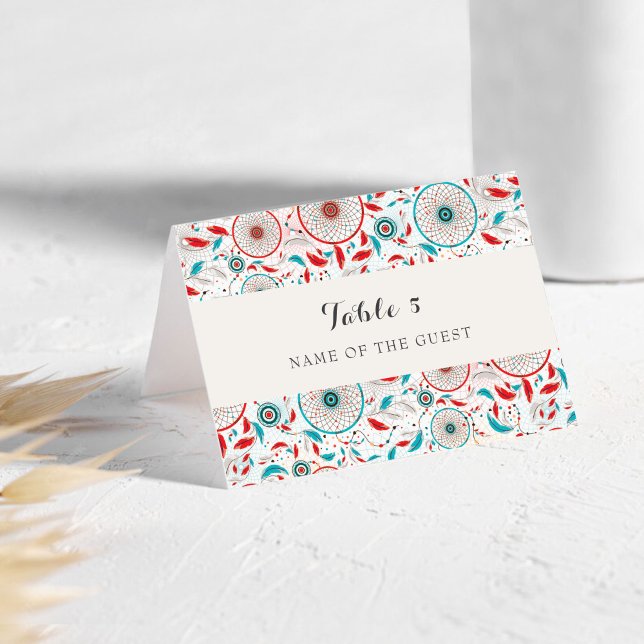 Boho-Traumfänger-Hochzeitsplatzkarte Tischnummer (Von Creator hochgeladen)