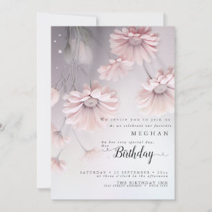 Boho Traumhafte rosa Gänseblümchen Geburtstag Einladung