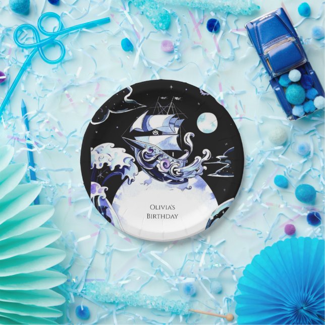 Boho Treasure Hunt Pirate Geburtstag Pappteller (Party)