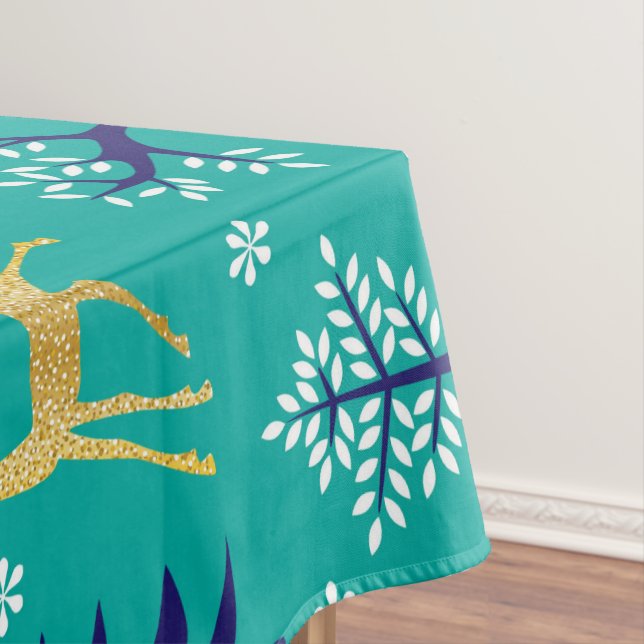 Boho Trees Gold Deers Modern Tischdecke (Beispiel)