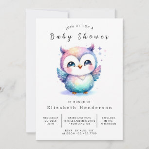 Boho Trees Owl Baby Shower Einladung