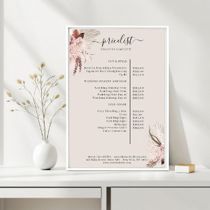 Boho-Trend-Preisliste Poster