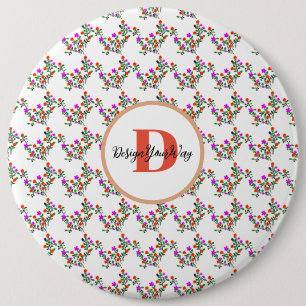 Boho-trendige Retro-süße vintage-blumige Schrift Button