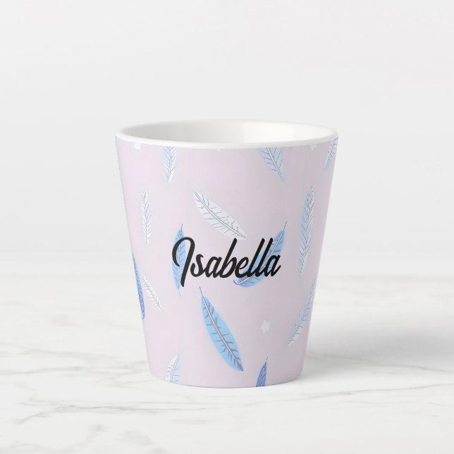 Boho Trendy Feathers Luxury Collection Milchtasse (Vorderseite)