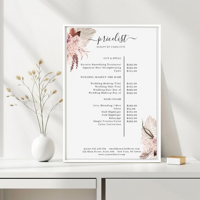 Boho Trendy Pricelist Poster (Von Creator hochgeladen)