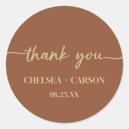 Boho Trendy Script Wedding Danke Stickers