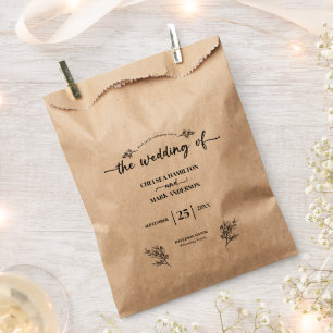 Boho Trendy Script Wedding Geschenktütchen