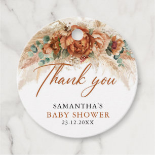 Boho trendy Terracotta Kupfer Blumendusche Baby Geschenkanhänger
