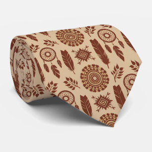Boho Tribal Abstrakt Pattern Earthy Geometric Krawatte