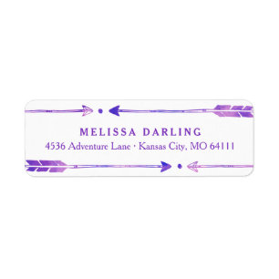 Boho Tribal Arrow Address Labels   Lila und rosa