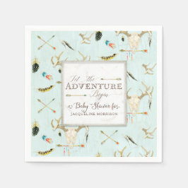 Boho Tribal Deer Crossed Arrows Boy Baby Dusche Serviette