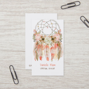 Boho Tribal Dream Catcher Arrows Feathers Blume Visitenkarte