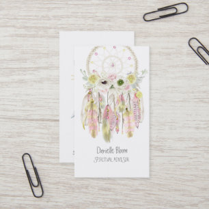 Boho Tribal Dream Catcher Arrows Feathers Blume Visitenkarte