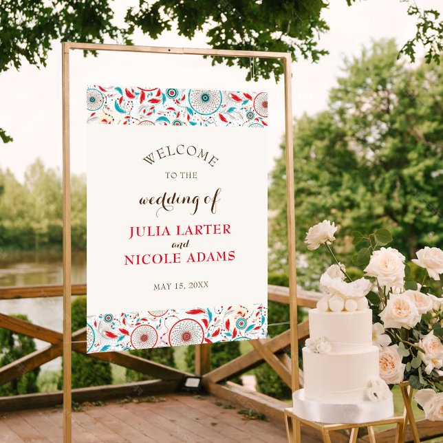 Boho Tribal feather Dreamcatcher Brautparty Poster (Von Creator hochgeladen)