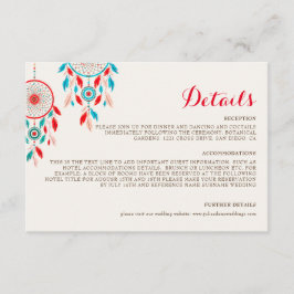 Boho Tribal feather Dreamcatcher Wedding Begleitkarte