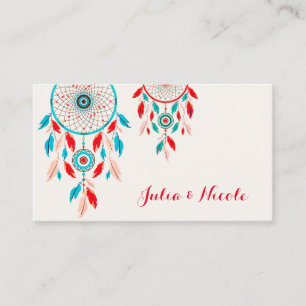 Boho Tribal feather Dreamcatcher Wedding Platzkarte