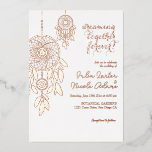 Boho-Tribal-Feather-Traumfänger-Hochzeit Folieneinladung
