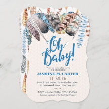 Boho Tribal Feathers Wassercolor | Baby Shower Boy