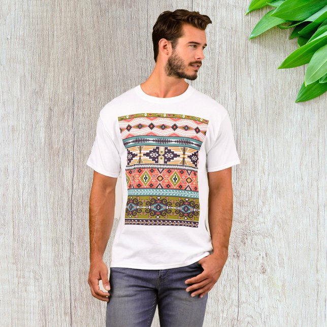 Boho Tribal Geometric Muster Südwestaztec T-Shirt (Von Creator hochgeladen)