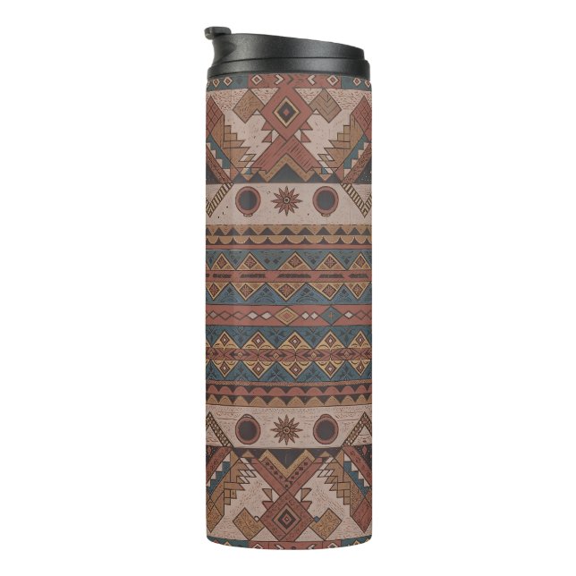 Boho Tribal Geometric Thermal Tumbler - isoliert Thermosbecher (Nach rechts gedreht)