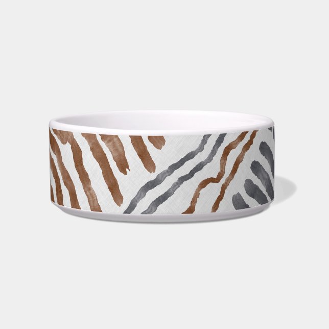 Boho-Tribal-Gestreifte Haustier-Schale Napf (Vorderseite)